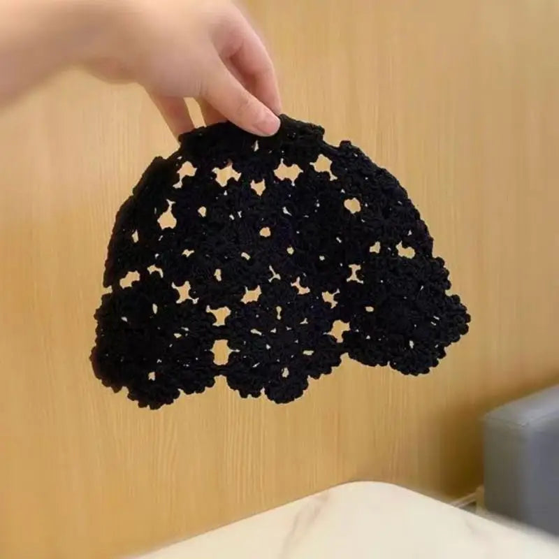 Women's Crochet Hollow Floral Beanie – Breathable Boho Hat Crochet Beanie Hat Qst F