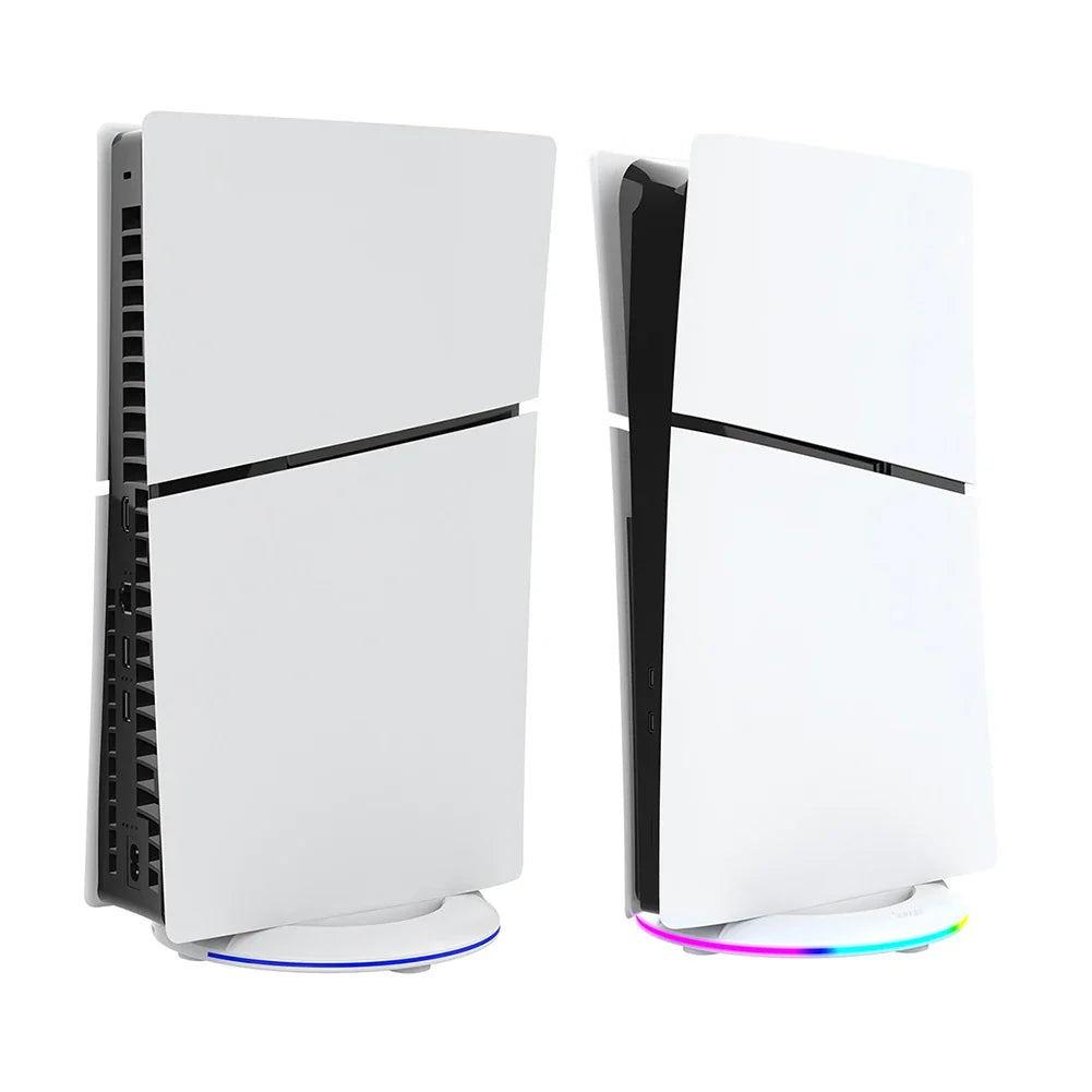 RGB Vertical Stand with Anti-Slip Pad for PS5 Slim Console Gaming Console Stand Qme