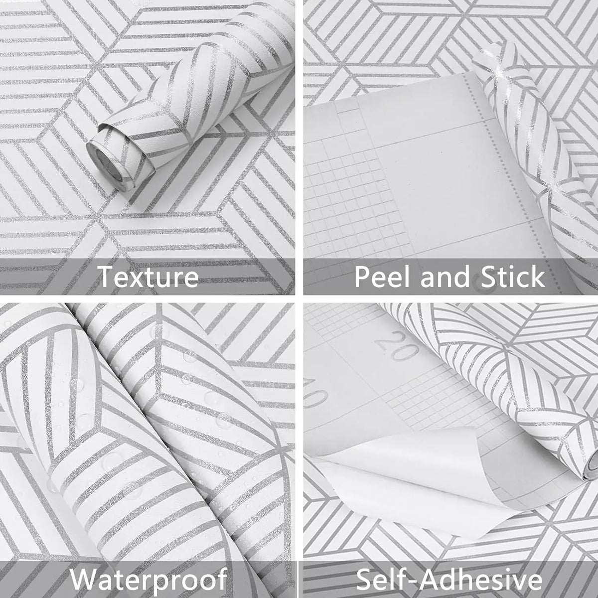 Nordic Peel & Stick Waterproof Vinyl Wallpaper | Geometric Peel & Stick Wallpaper Qme