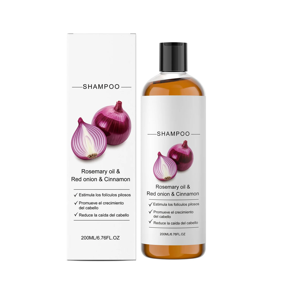 Red Onion Rosemary Shampoo – Scalp & Hair Growth 200ml Hair Growth Shampoo Qst 200ml boxed