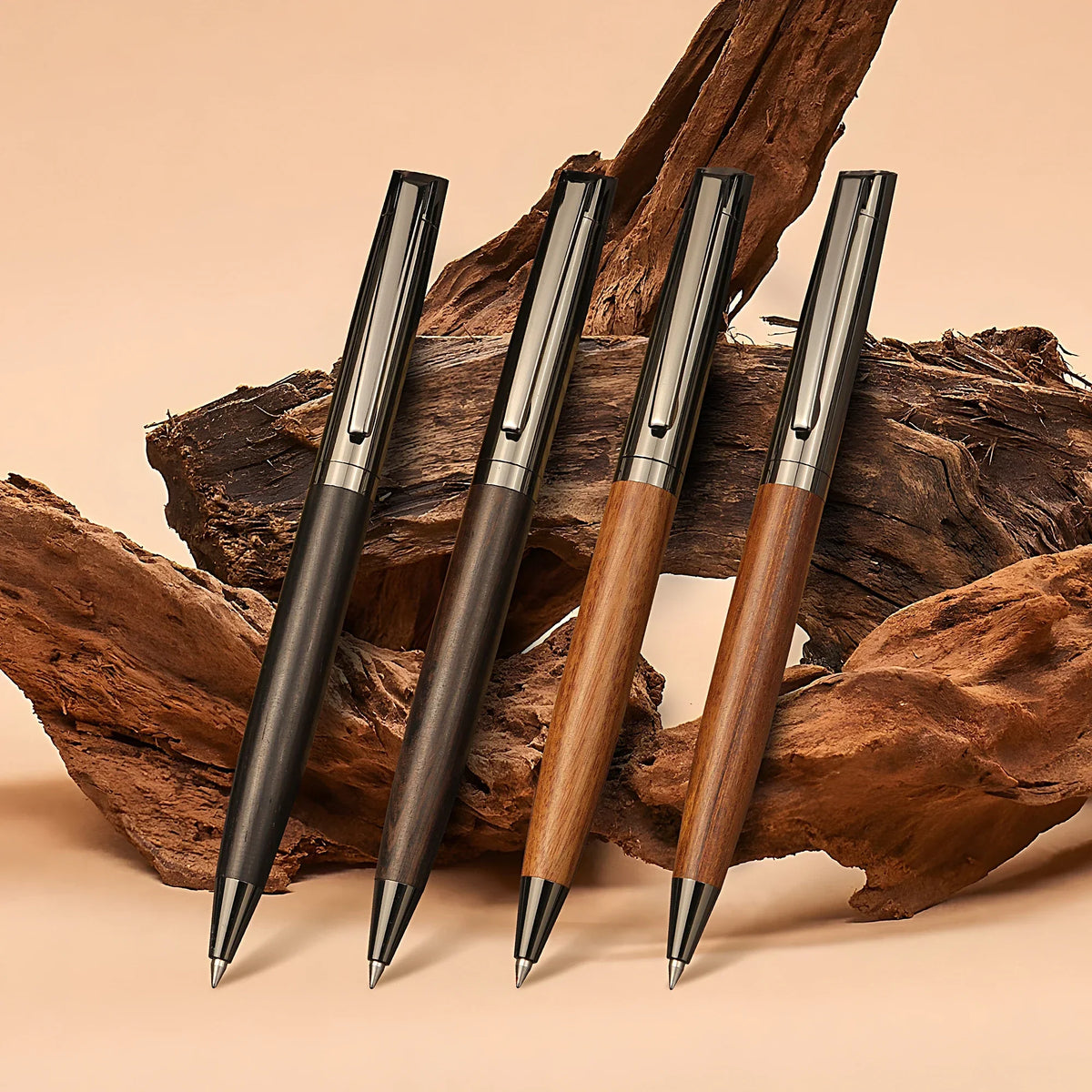 Metal & Wood Ballpoint Pen | Premium Smooth Writing – Black Ballpoint Pen Qme