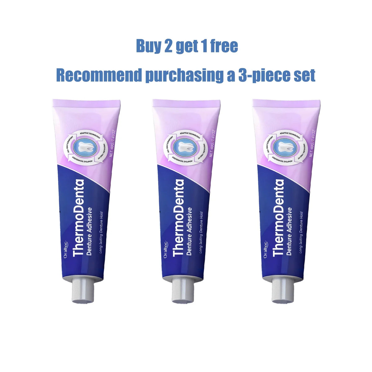 Oralhoe Thermoplastic Denture Adhesive Glue – Waterproof Hold Denture Adhesive Qme 40g x3