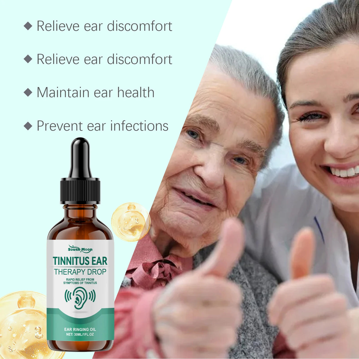 South Moon Ear Care Liquid Drops – Soothing Ear Oil 30ml Ear Care Drops Qst