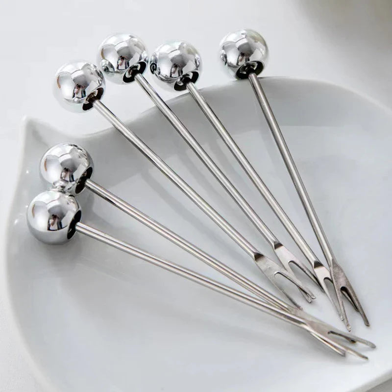 Cute Bear Stainless Steel Dessert Forks with Ceramic Storage Jar Dessert Fork Set Qme