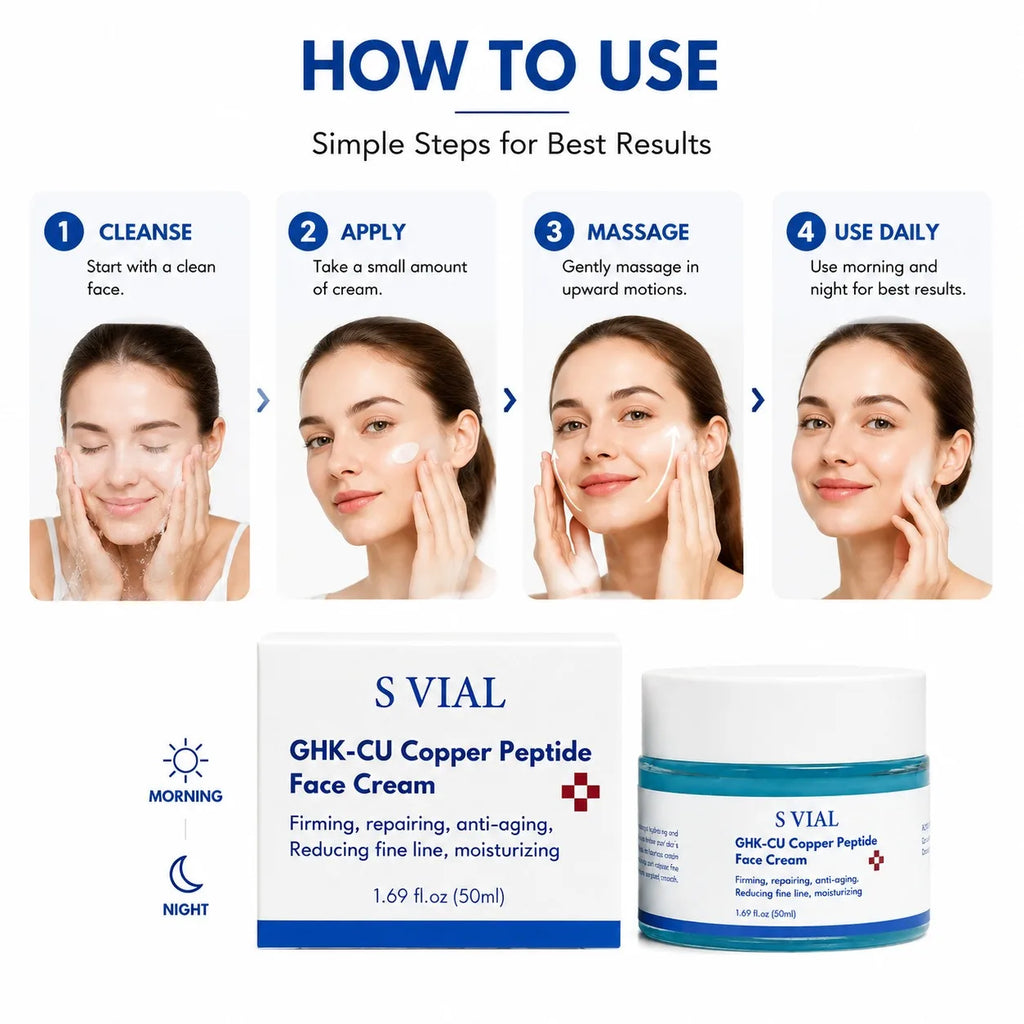 GHK-Cu Copper Peptide Face Cream 50g – Hyaluronic Acid Anti-Wrinkle Face Cream Qst