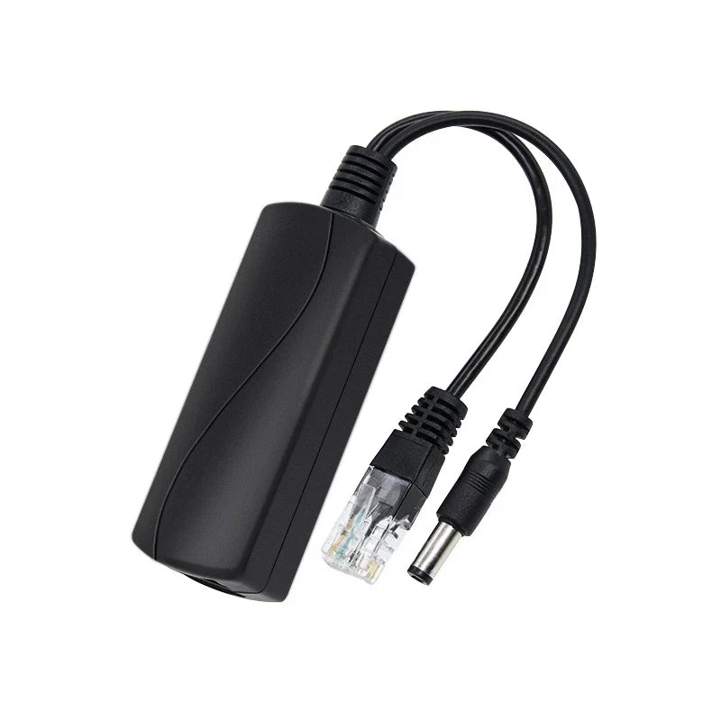 PoE Splitter 48V to 12V – IP Camera Ethernet Power Module PoE Splitter Module Qme Black