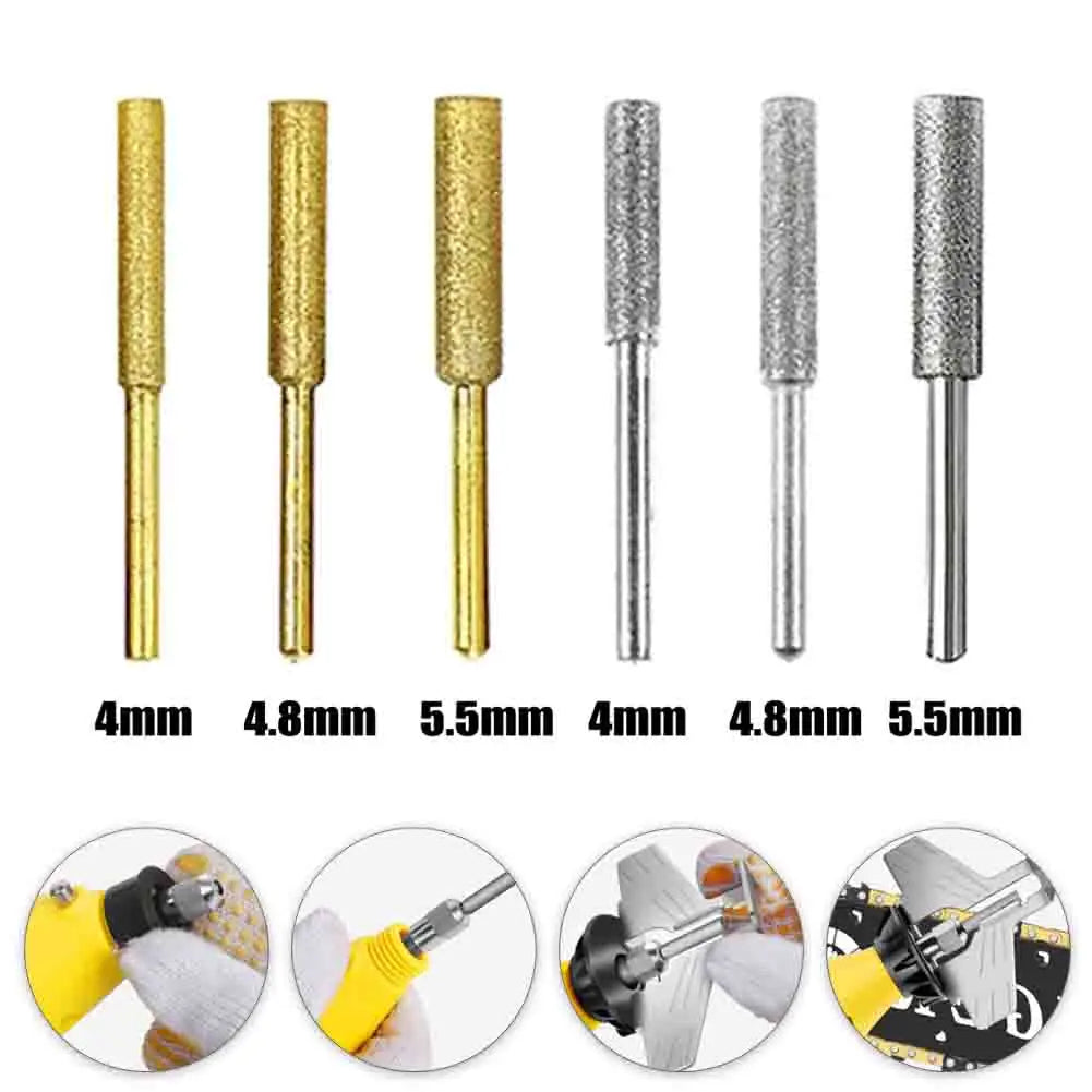 6-Piece Chainsaw Sharpening Stone File Set – 4.0/4.8/5.5mm Chainsaw Sharpening File Qme
