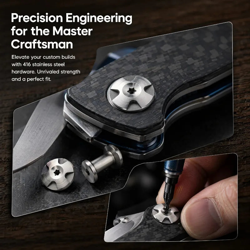 Swayboo M4 DIY Knife Handle Star Rivet Screws 5MM 6MM – 2 Sets Knife Handle Rivets Qst