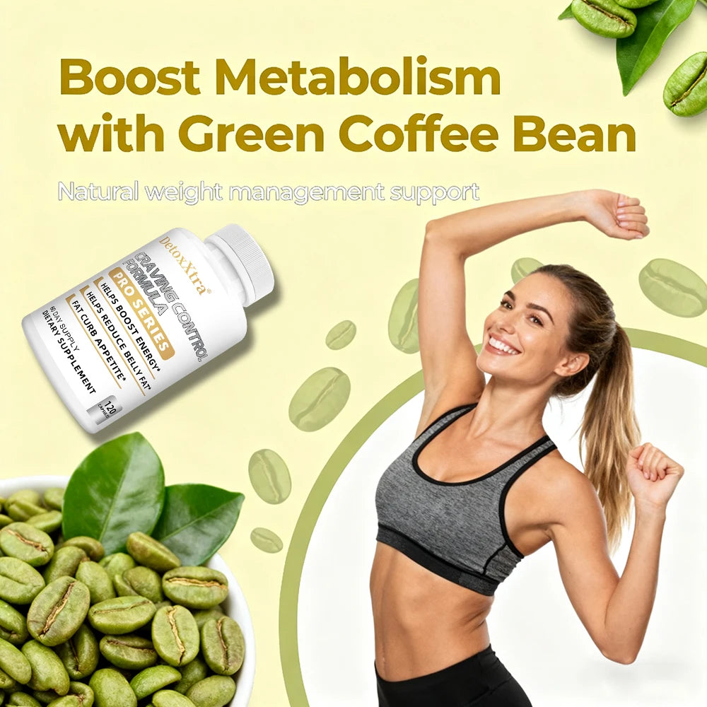 Green Tea & Green Coffee Bean Extract Capsules | DETOXXTRA Herbal Supplement Qst