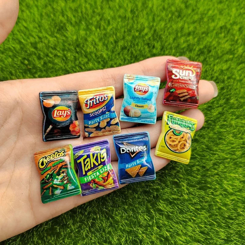 Miniature Potato Chips Dollhouse Snack Decorations – Resin Dollhouse Miniature Prop Qme Default Title