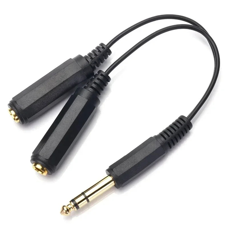 TRRS to 2 TRS Female Headset Splitter Adapter Cable 3.5mm AUX Audio Splitter Adapter Qme