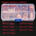 Copper Washer Kit M4–M14 | 100-Piece Seal Assortment Box Washer Assortment Kit Qme 100pcs