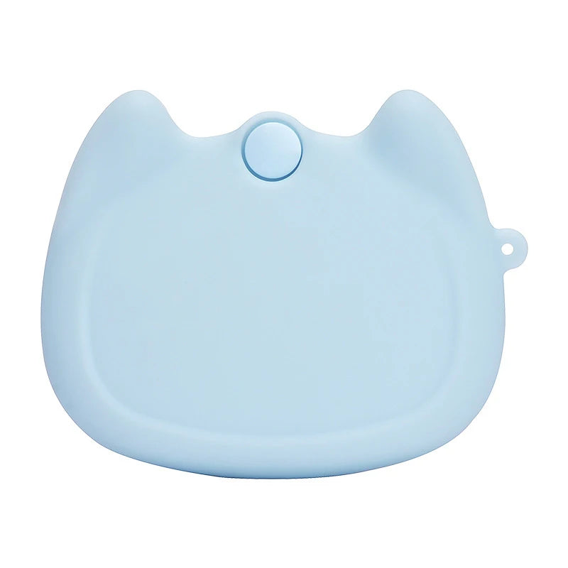 Silicone Retainer & Denture Case with Vent Holes | Portable Dental Storage Case Qst Light blue