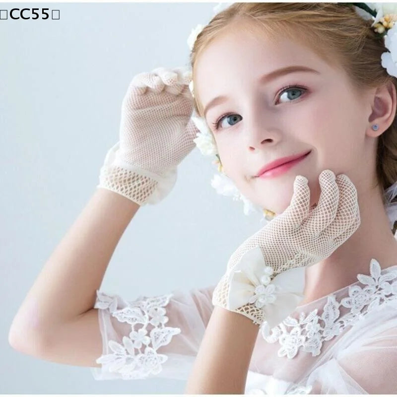 Bridal Pearl Net Gloves – White Wedding Finger Gloves Bridal Gloves Qst