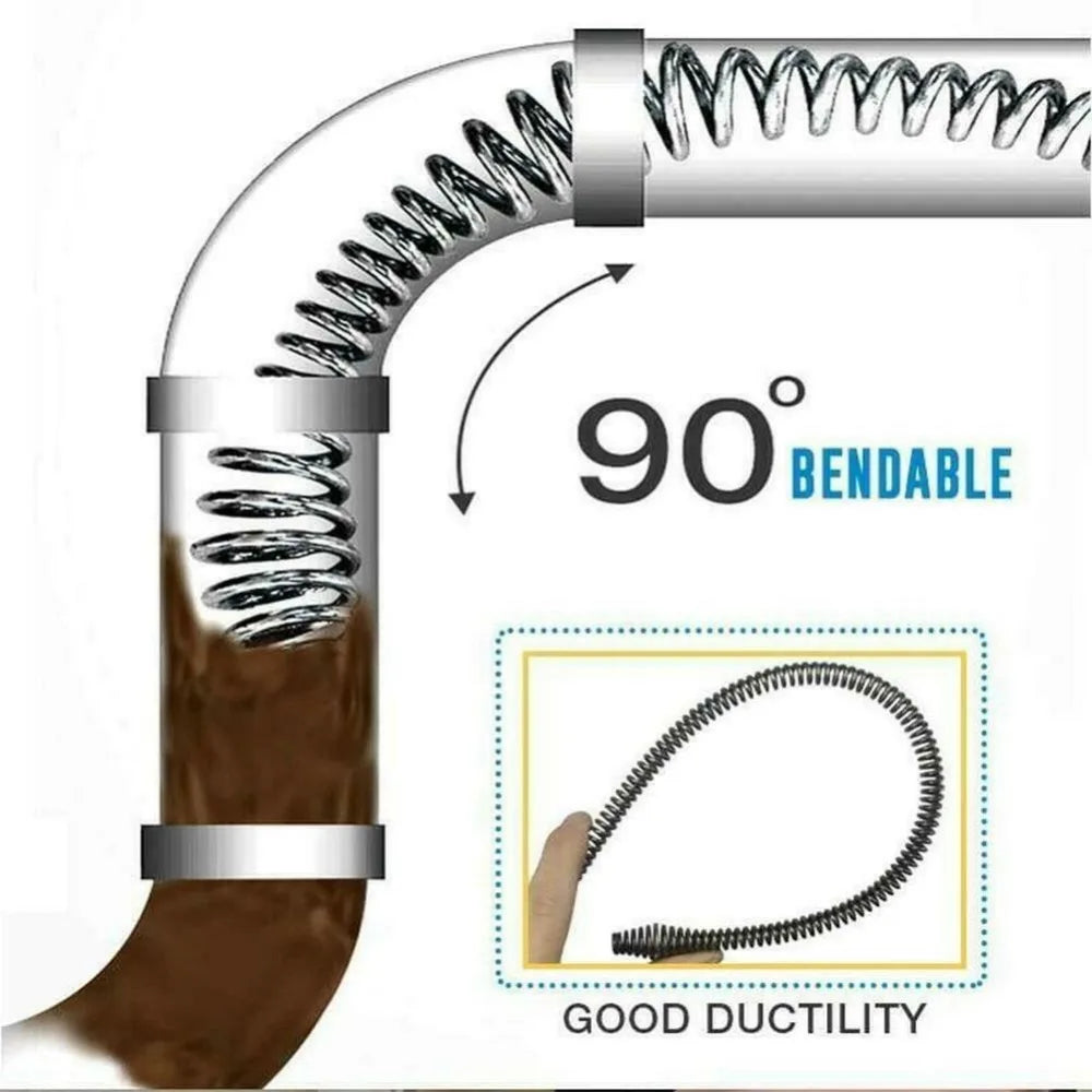 Spring Pipe Drain Dredging Tool – Toilet & Sink Unclogger Drain Dredging Tool Qme