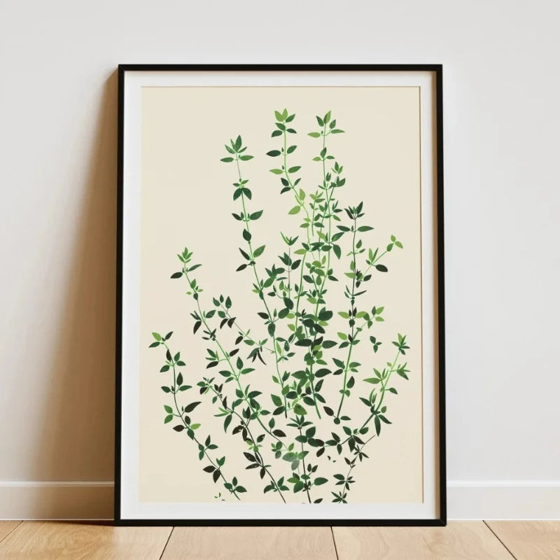 Minimalist Botanical Canvas Wall Art – Bamboo Tropical Leaf Canvas Wall Art Qst 4 40x50cm Unframed