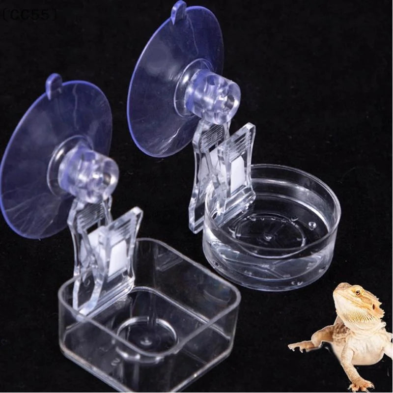 Reptile Suction Cup Feeding Bowl for Gecko, Lizard & Frog Reptile Feeder Bowl Qst
