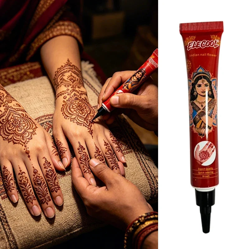 Temporary Tattoo Cream Paste – Brown, Black & Red | 3 Colors Temporary Tattoo Paste Qme