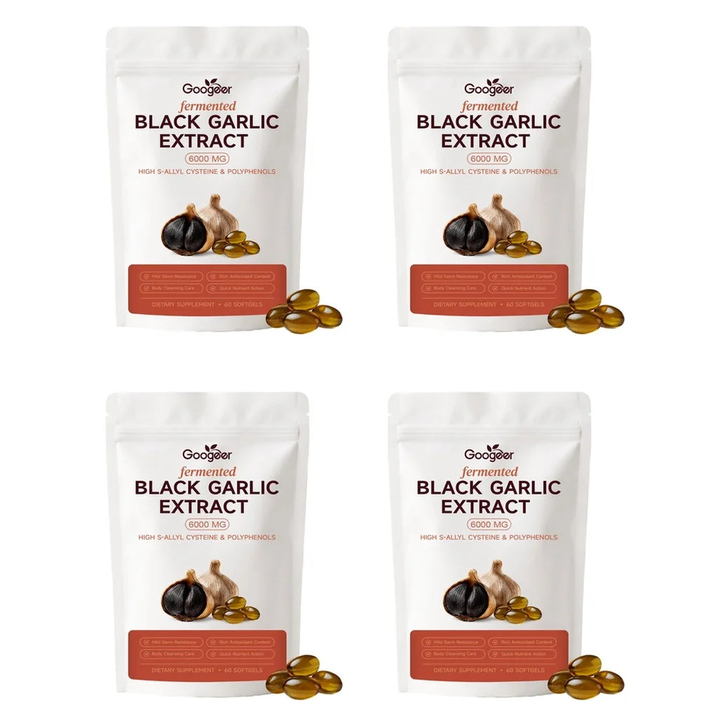 Fermented Black Garlic Extract Softgels – SAC & Polyphenols Herbal Supplement Qst 4 bottles 240 pieces