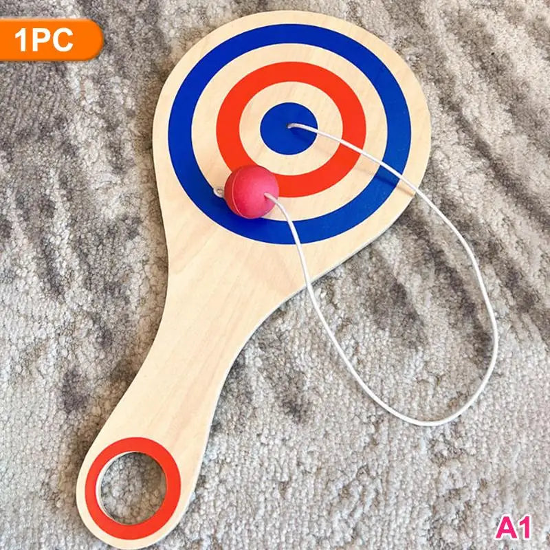Wooden Paddle Ball Set – Elastic String Hand-Eye Game Paddle Ball Game Qst A1