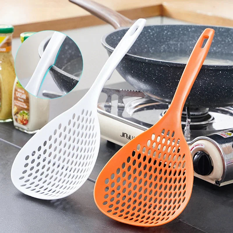 Slotted Pasta Spoon Strainer Scoop Skimmer Set with Handle Slotted Spoon Set Qme