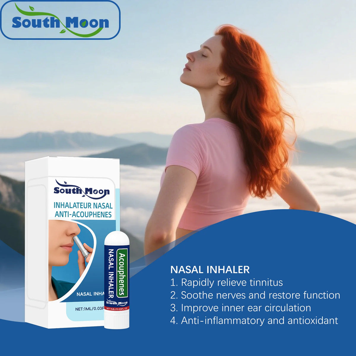 South Moon Natural Nasal Inhaler Stick – Cooling Aromatherapy Aromatherapy Inhaler Qst