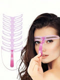 Reusable Eyebrow Stencils – 8 Brow Shaping Templates Eyebrow Stencil Kit Qme 8Pcs-Pink