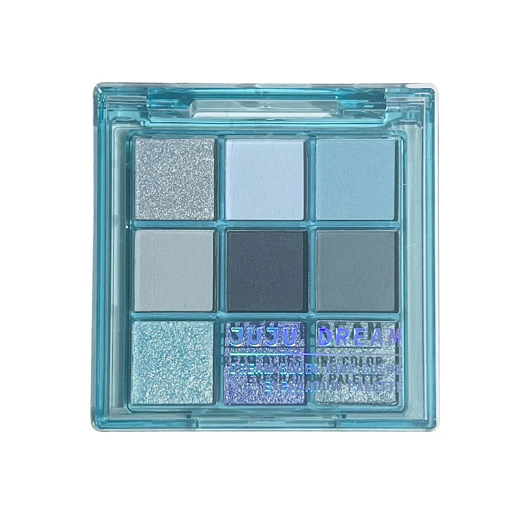9-Color Blue Eyeshadow Palette – Matte & Shimmer | Qme Eyeshadow Palette Qme