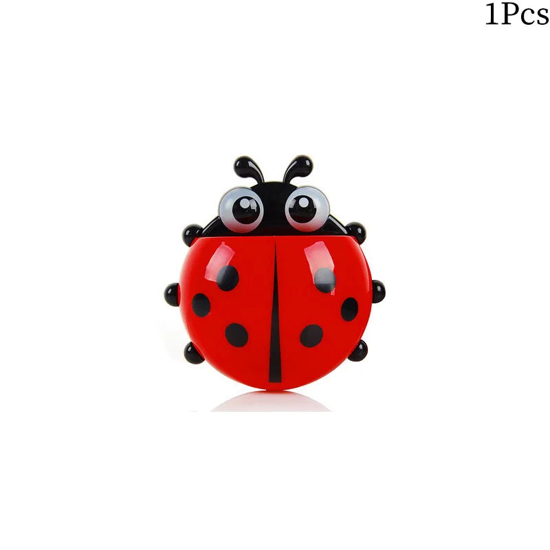 Ladybug Toothbrush Holder Suction Cup | No-Drill Bathroom Rack Toothbrush Holder Qme 1Pcs