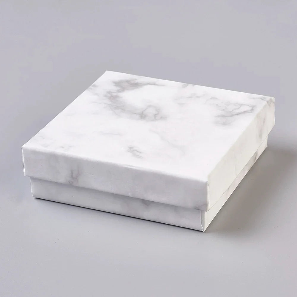 White Square Cardboard Jewelry Boxes Black Sponge Mat – 18 Pcs Jewelry Gift Boxes Qme Default Title