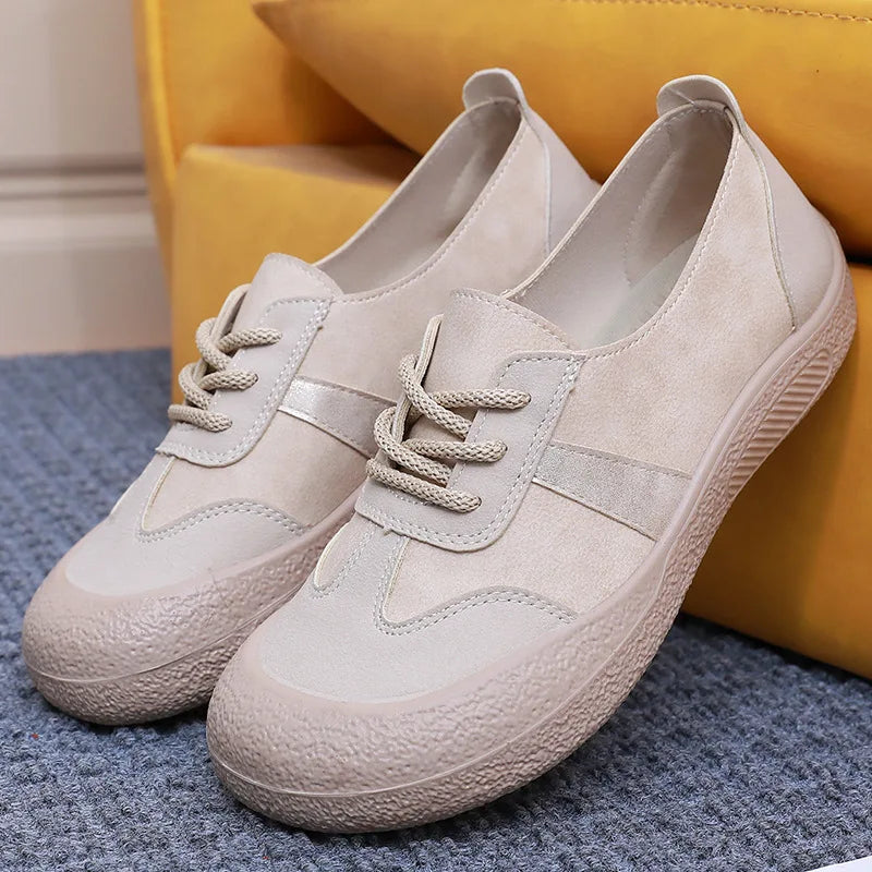 Women's Wide Toe Canvas Slip-On Flat Shoes | Casual Sneakers Canvas Slip-On Flats Qst
