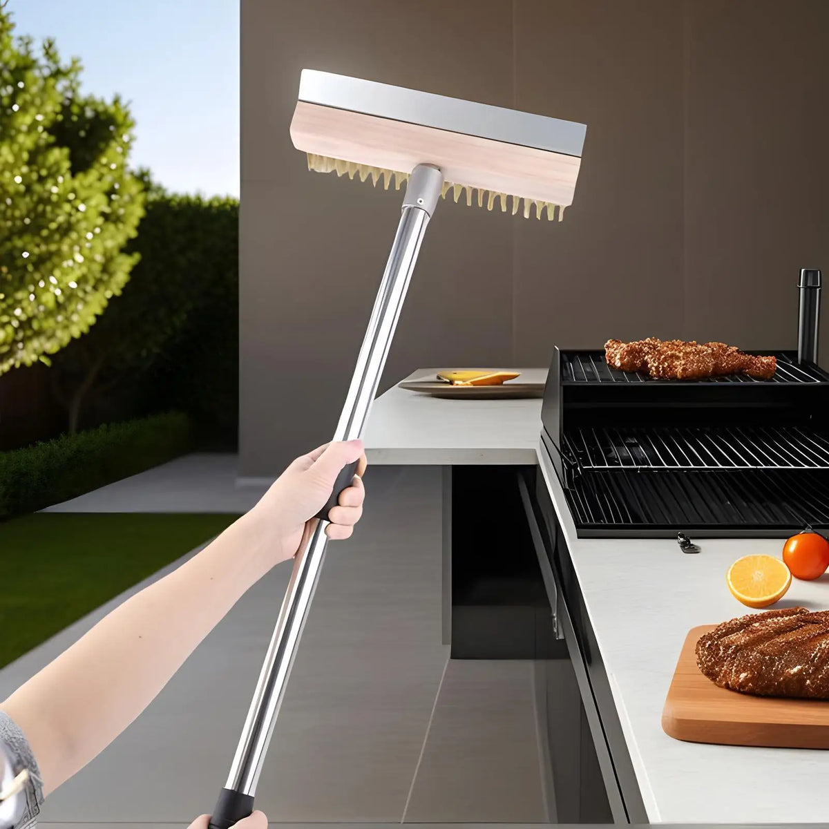 Pizza Oven Brush & Scraper – Washable BBQ Grill Cleaning Tool BBQ Grill Cleaning Brush Qme