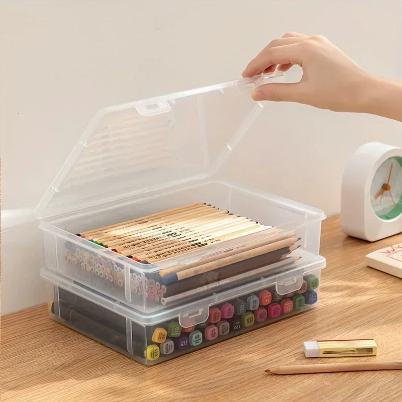 Large Capacity Transparent Pencil Case for Markers & Sketching Pencil Case Qme