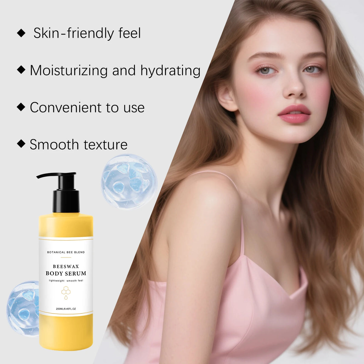 Beeswax Body Serum 250ml – Moisturizing & Smoothing Skin Care Body Serum Qst
