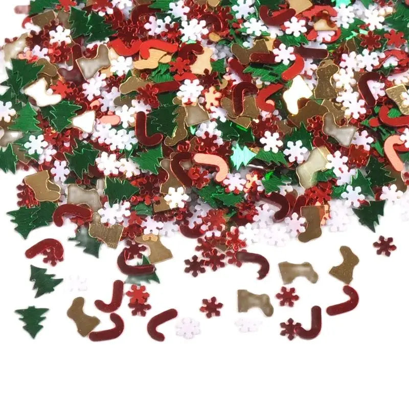 Mini Christmas Tree Snowflake Confetti PVC Sequins 20g Christmas Confetti Sequins Qme