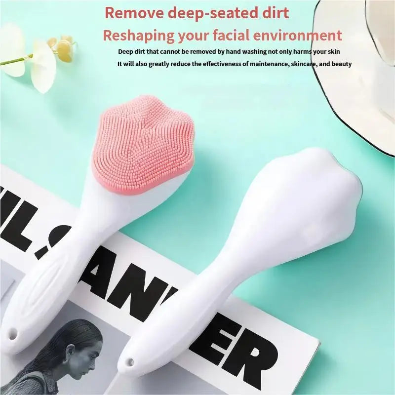 Soft Silicone Facial Cleansing Brush – Manual Deep Pore Cleanser Facial Cleansing Brush Qst