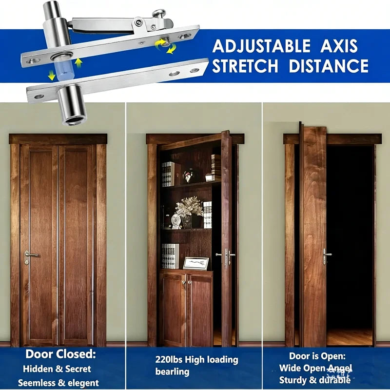 360° Stainless Steel Pivot Hinge – Hidden Secret Door Hardware Pivot Door Hinge Qst