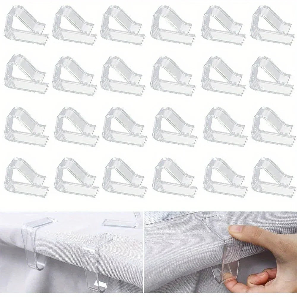 Clear Plastic Tablecloth Clips – Transparent Hold-Down Fixtures Tablecloth Clips Qme