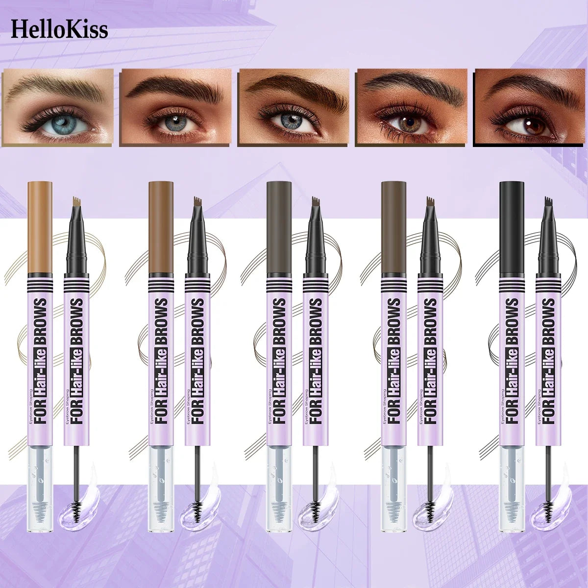Qme Double-Ended Waterproof Eyebrow Pencil – 5 Shades Eyebrow Pencil Qme