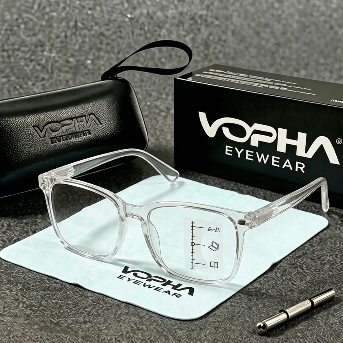 VOPHA Progressive Multifocal Reading Glasses – Blue Light Blocking Progressive Reading Glasses Qst 100 Transparent