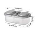 Double-Compartment Airtight Food Storage Container & Flip Lid Food Storage Container Qme Grey