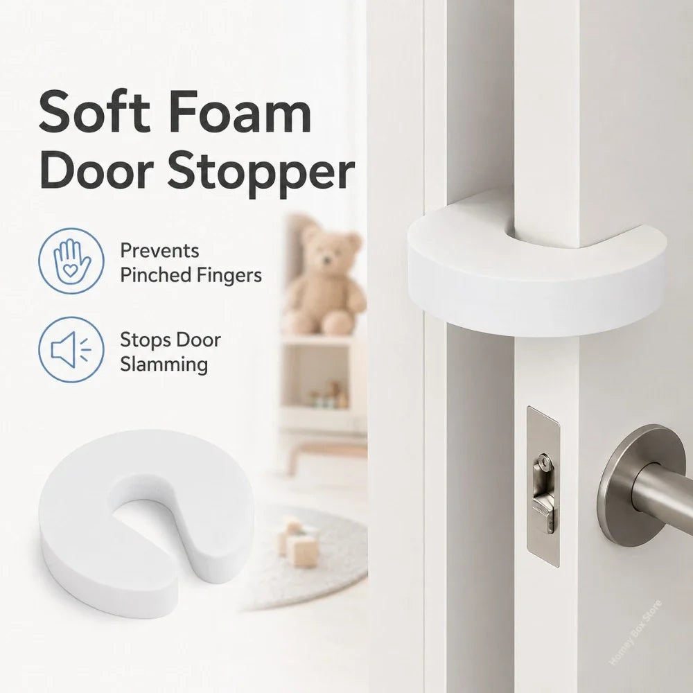Soft Foam Door Finger Guard Anti-Pinch Clip Stopper 2-4 Pack Door Safety Guard Qme
