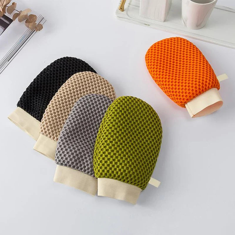 2-in-1 Bath Loofah Glove | Double-Sided Exfoliating Scrub Mitt Bath Exfoliating Glove Qme