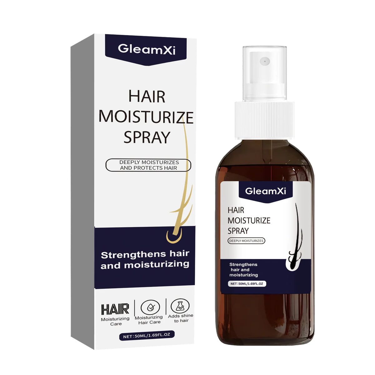 Gleamxi Hair Nourishing Spray – Leave-In Volumising Mist 50ml Leave-In Hair Spray Qst 50ml boxed