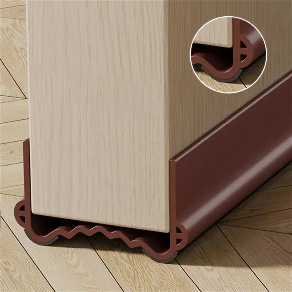 Door Bottom Weather Stripping Snap-In Seal Strip – Cuttable Door Weather Stripping Qme Brown(1m) 1pc