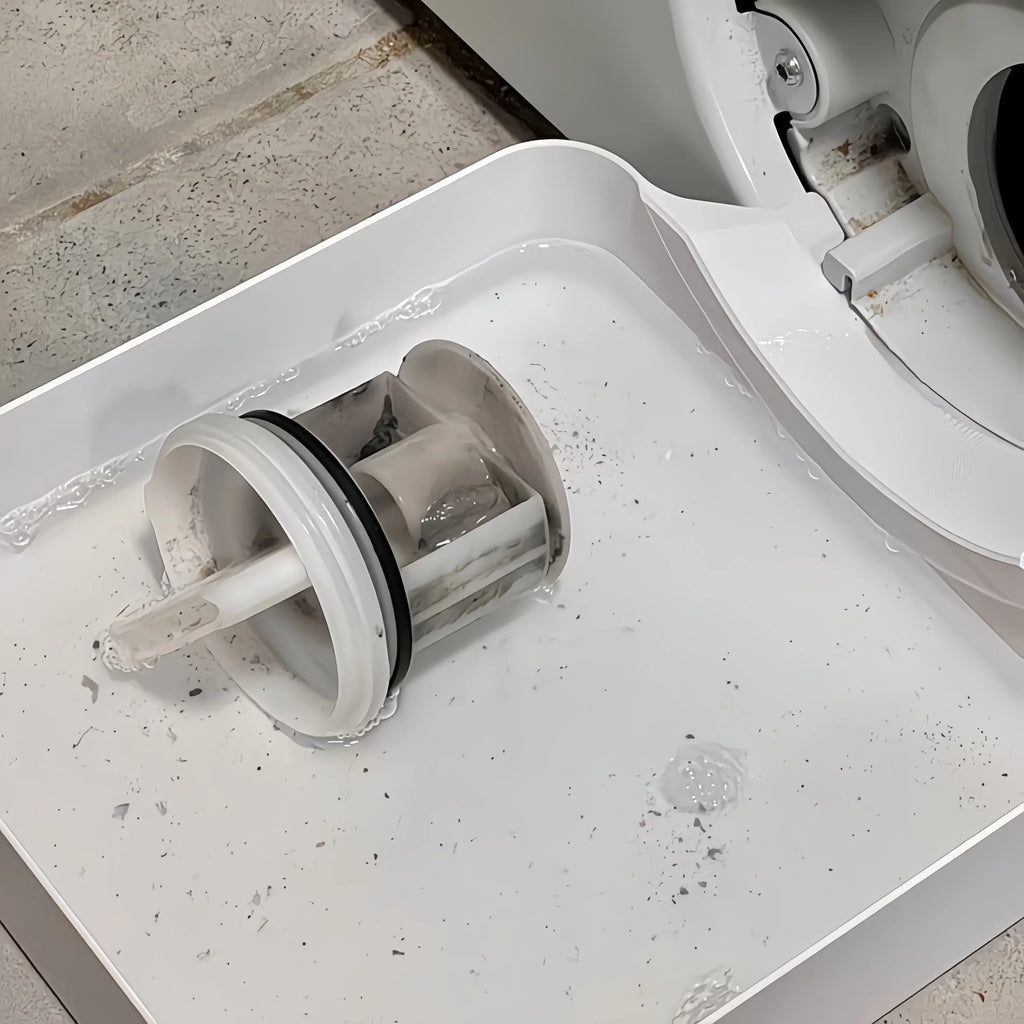 Washing Machine Drain Water Tray & Lint Filter | No Overflow Washing Machine Tray Qme