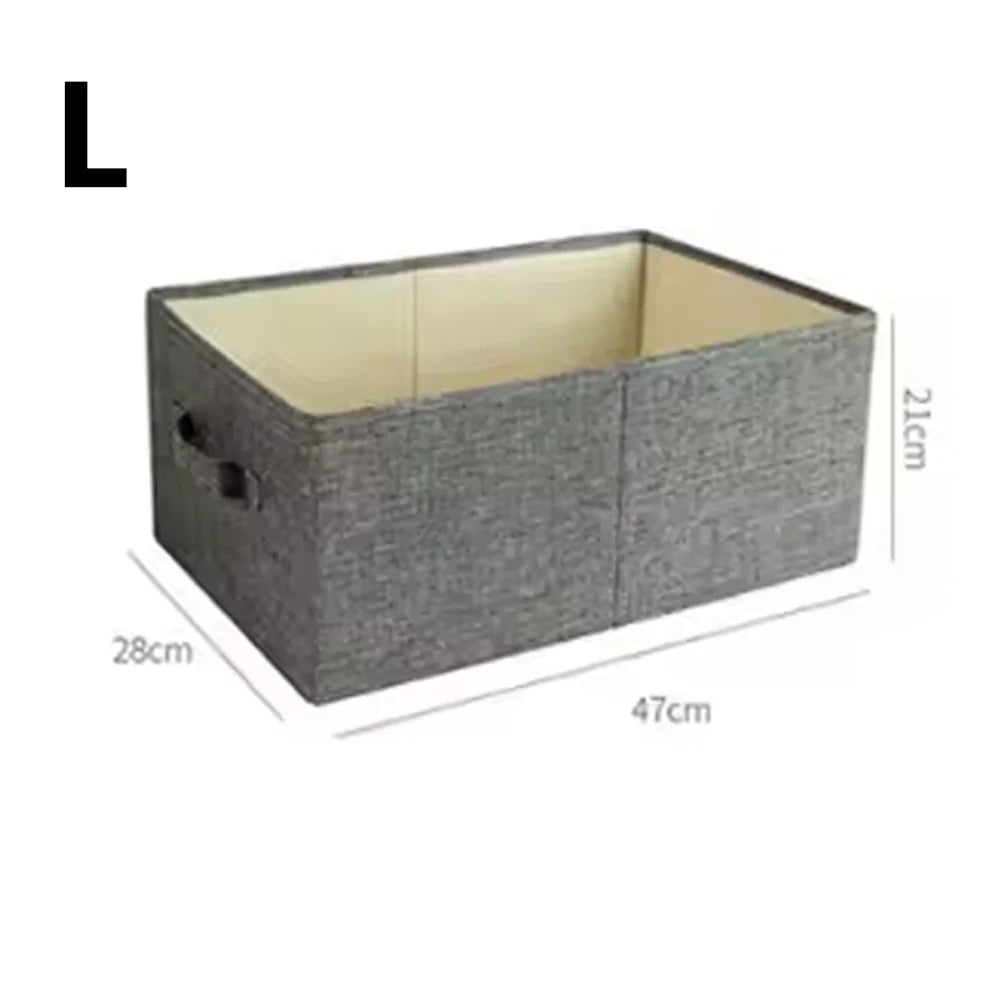 Foldable Cotton Linen Storage Box | Double-Door Drawer Organizer Fabric Storage Organizer Qme L