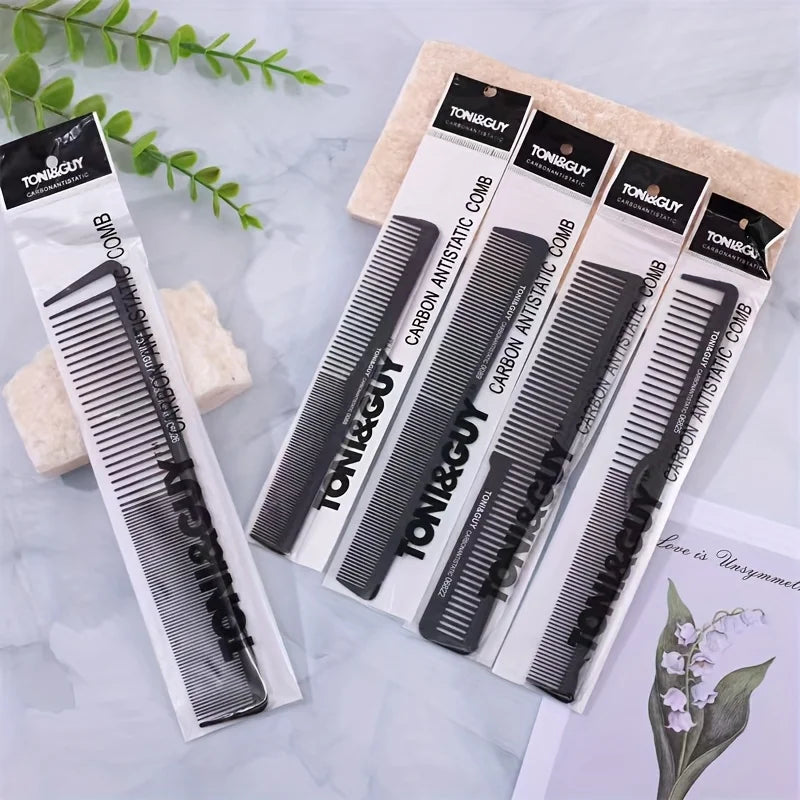 Carbon Fiber Hair Combs Set – 5-Piece Professional Styling Hair Comb Set Qme