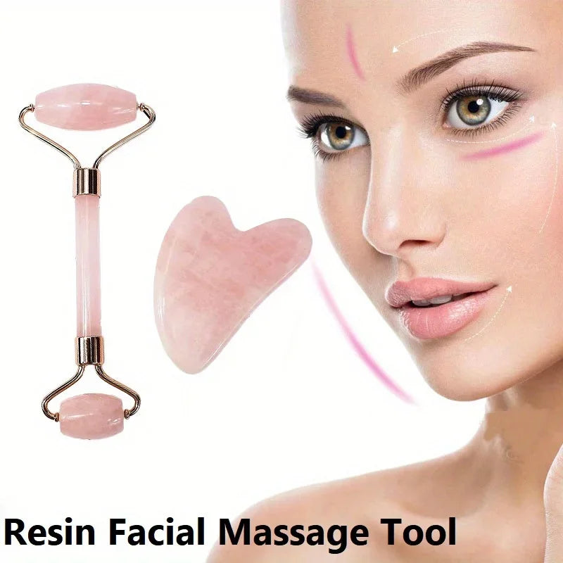Facial Massage Roller & Gua Sha Stone – Face, Eye & Body Facial Massage Tool Qme