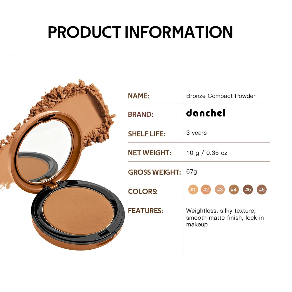 Matte Bronzing Powder – 6 Warm Shades, Buildable Contour Bronzing Powder Qst